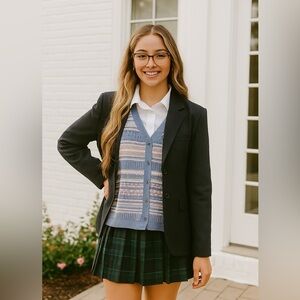 Vintage Northern Reflections‎ Granny Sweater Oversized Vest Preppy Academia